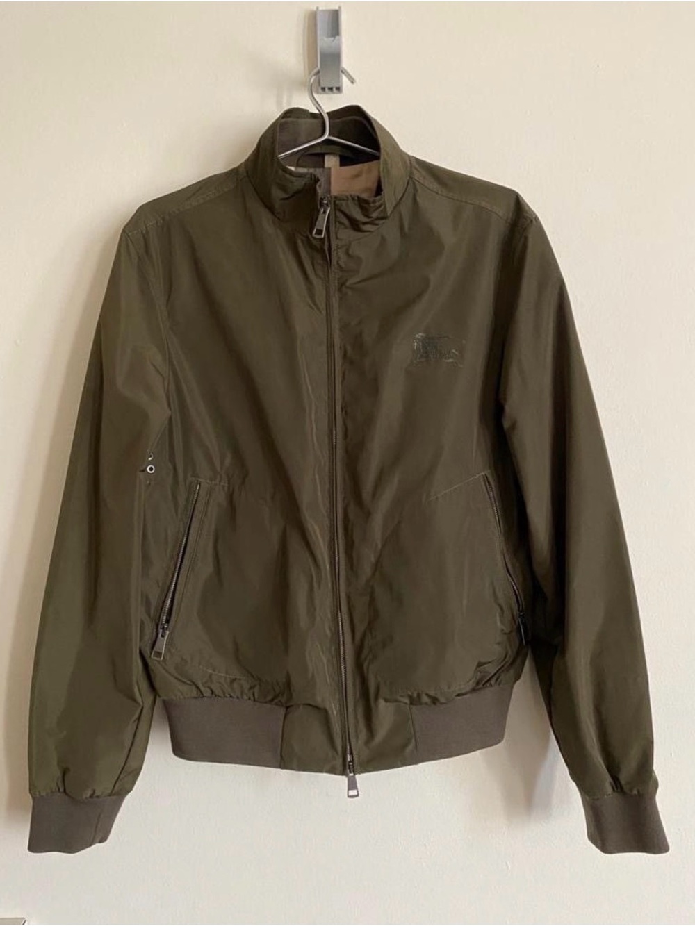Burberry Brit Olive Nylon Bomber Jacket